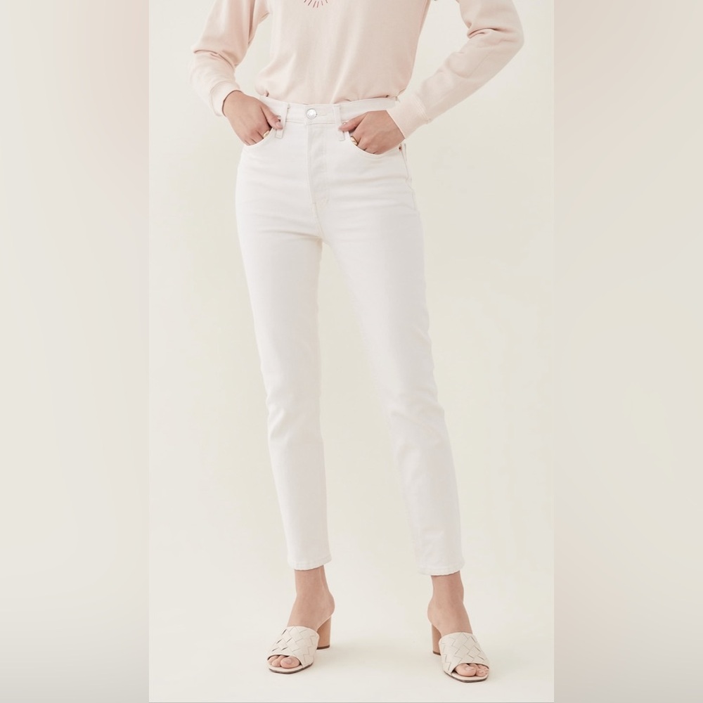Re/Done White High Rise Skinny Jeans - Size 26